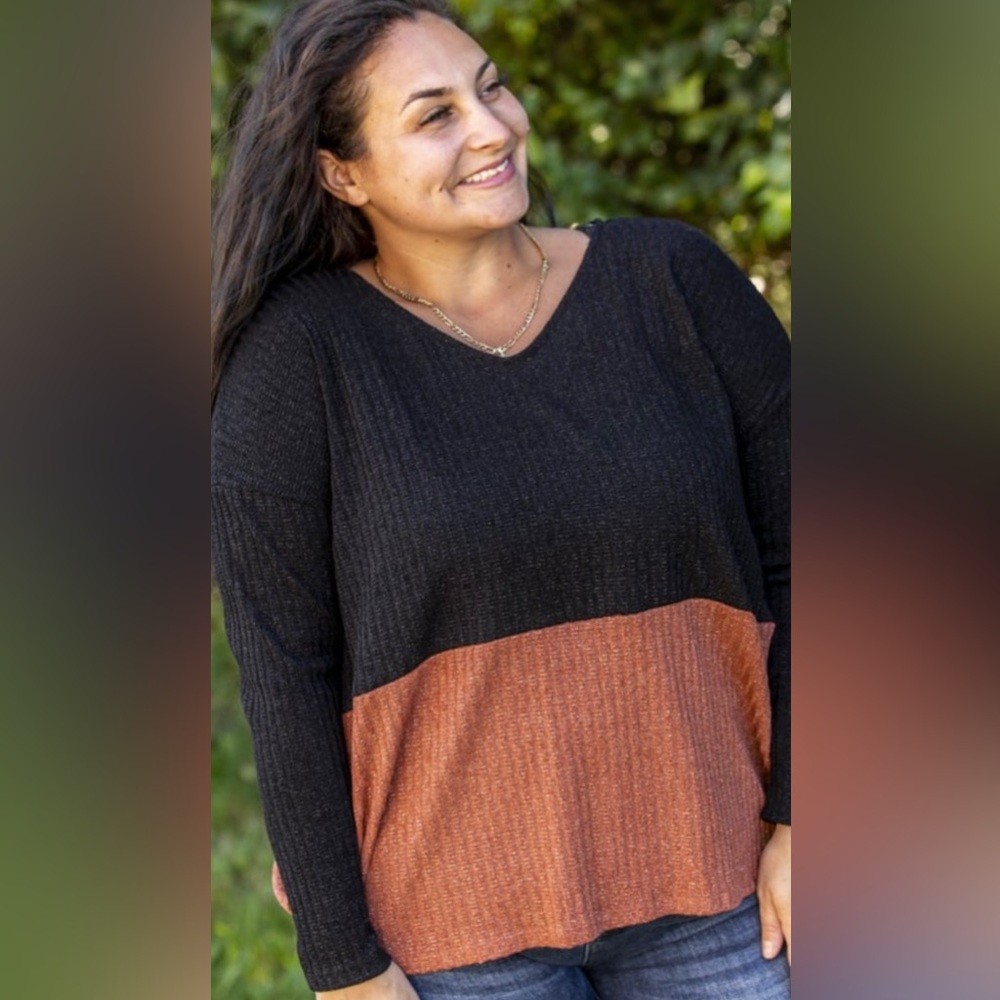 NEW 143 STORY Shimmer Time Sparkle V-Neck Sweater 2x